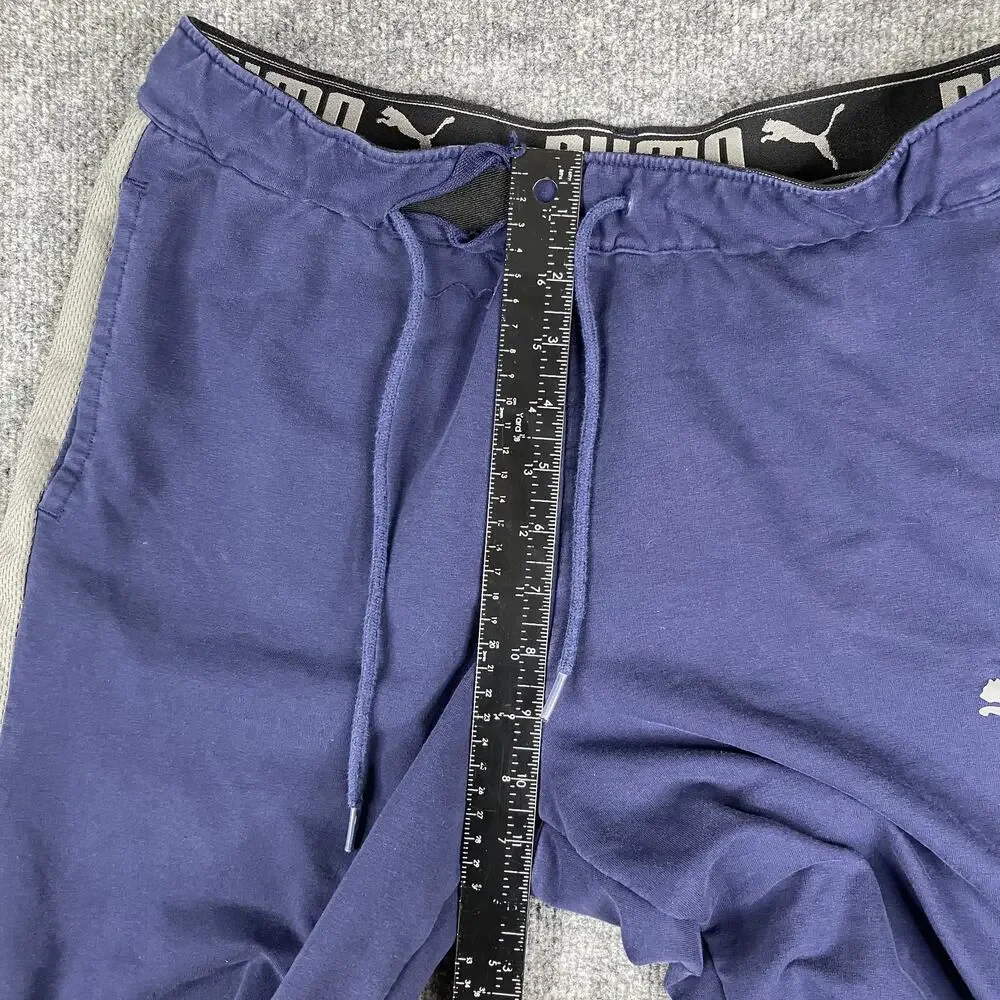 Puma Pants Mens Size M Navy Track Joggers Athletic Tapered Stretch Drawstring‎